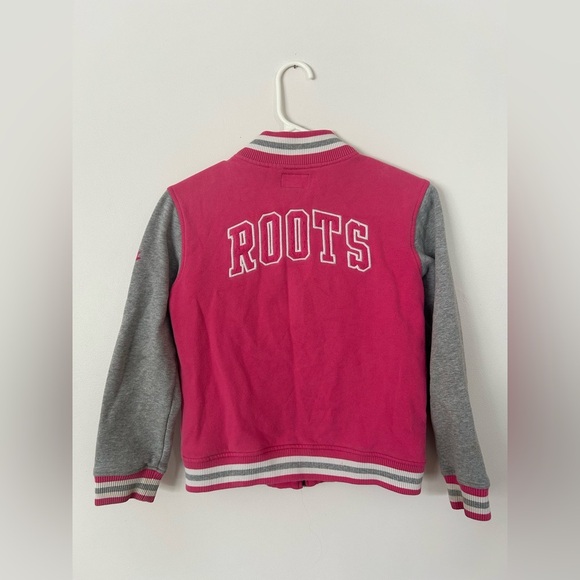 Roots Sweater Varsity Jacket Pink Grey Large (9-10 years) - Picture 9 of 10